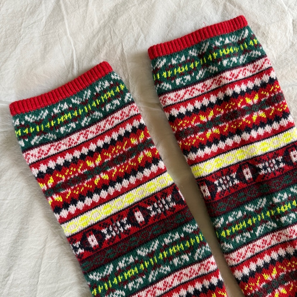 Festive Leg Warmers - Red, Green, Yellow, Navy, White